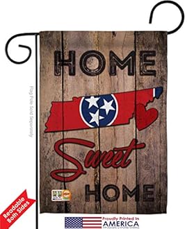 State Tennessee Home Sweet Garden Flag Americana States USA American Territories Republic Country Particular Area Small Decorative Gift Yard House Banner Double-Sided Made In 13 X 18.5
