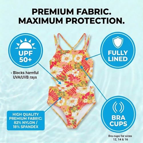 Image of Kanu Surf Girls' Beach Girl Sport Cut-Out One Piece Swimsuit