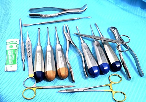 Premium German Set Of 25 Veterinary Dental Extraction Instruments Kit Forceps #TOP20