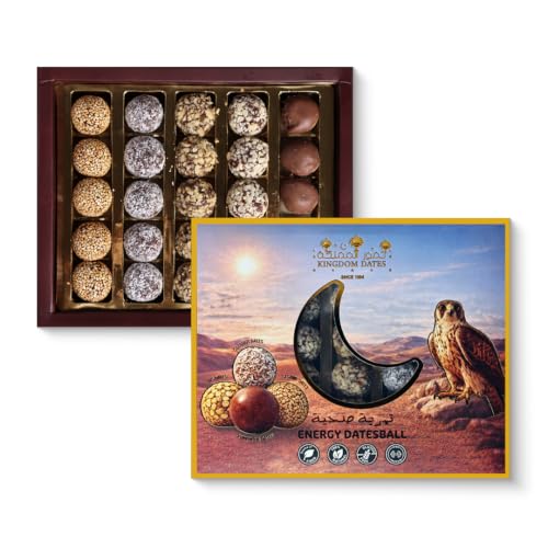 Kingdom Dates Tamriya Energy Balls 300g | Date Balls with Nuts Sesame Coconut & Chocolate | No Added Sugar Date-Based Healthy Snack | Made in UAE