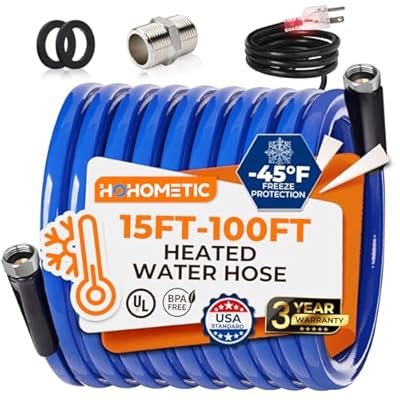 30FT (15-100FT) Heated Water Hose for RV,-45 ? Antifreeze 4.0 Upgraded Heated Drinking Water Hose?Rv Freshwater Hoses with Fittings, Rv Accessories