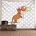 Banemi Gobelin ogrodowy, gobelin dekoracja domu Boże Narodzenie kangur i balon szary brązowy czerwony zielony poliester dekoracje do sypialni salonu 240 x 220 cm