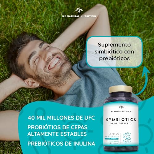 Probioticos + Prebioticos. 45 días de Tratamiento. 40 Billones de Bacterias Probióticas. Trastornos Digestivos. Con Inulina. Probioticos Intestinales Naturales. CE. N2 Natural Nutrition - Imagen 4