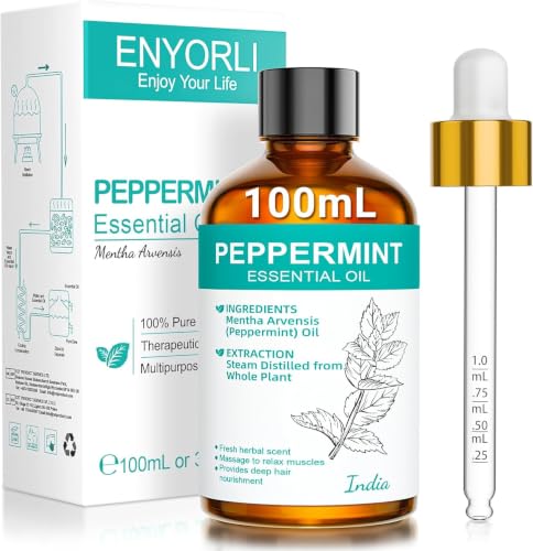 ENYORLI Aceite Esencial de Menta Piperita 100 ml para Difusor