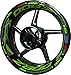 Motocicleta Moto Llanta Inner Rim Tape Decal Pegatinas F2 para Kawasaki Z800 Z 800 Z-800 (Verde 4)