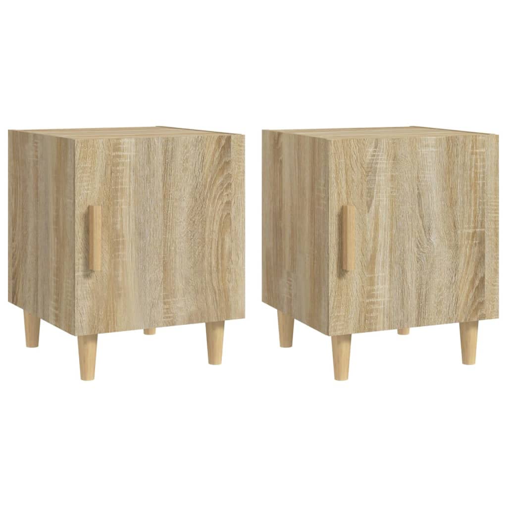Table de chevet chêne sonoma lot de 2 meuble de nuit 1 porte
