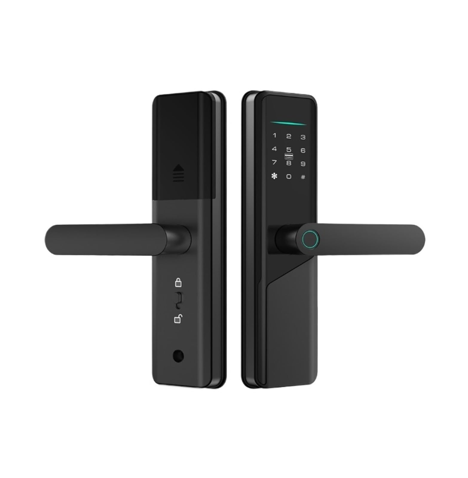 Arunasc Nero Door Locks Touch Smart Lock With Handle Fingerprint Biometric Electronic Door Lock For Front Doors Easy To Install Smart(Nero)
