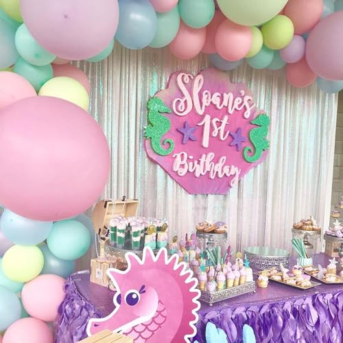 Image of White Iridescent Sequin Backdrop Curtains 4 Pcs 2ftx8ft Wedding Stage Background Backdrop Glitter Fabric Backdrop Drape