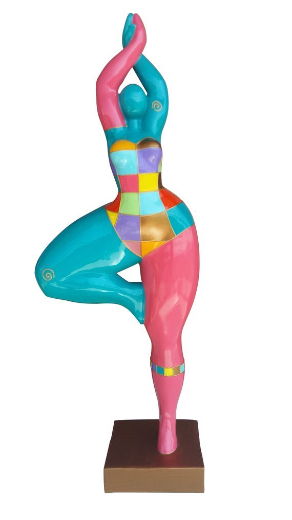 Statue in The Style of Nanas Niki de Saint Phalle, Model Carry Laure Terrier Decoration, Unique Piece! H 20,4 inches