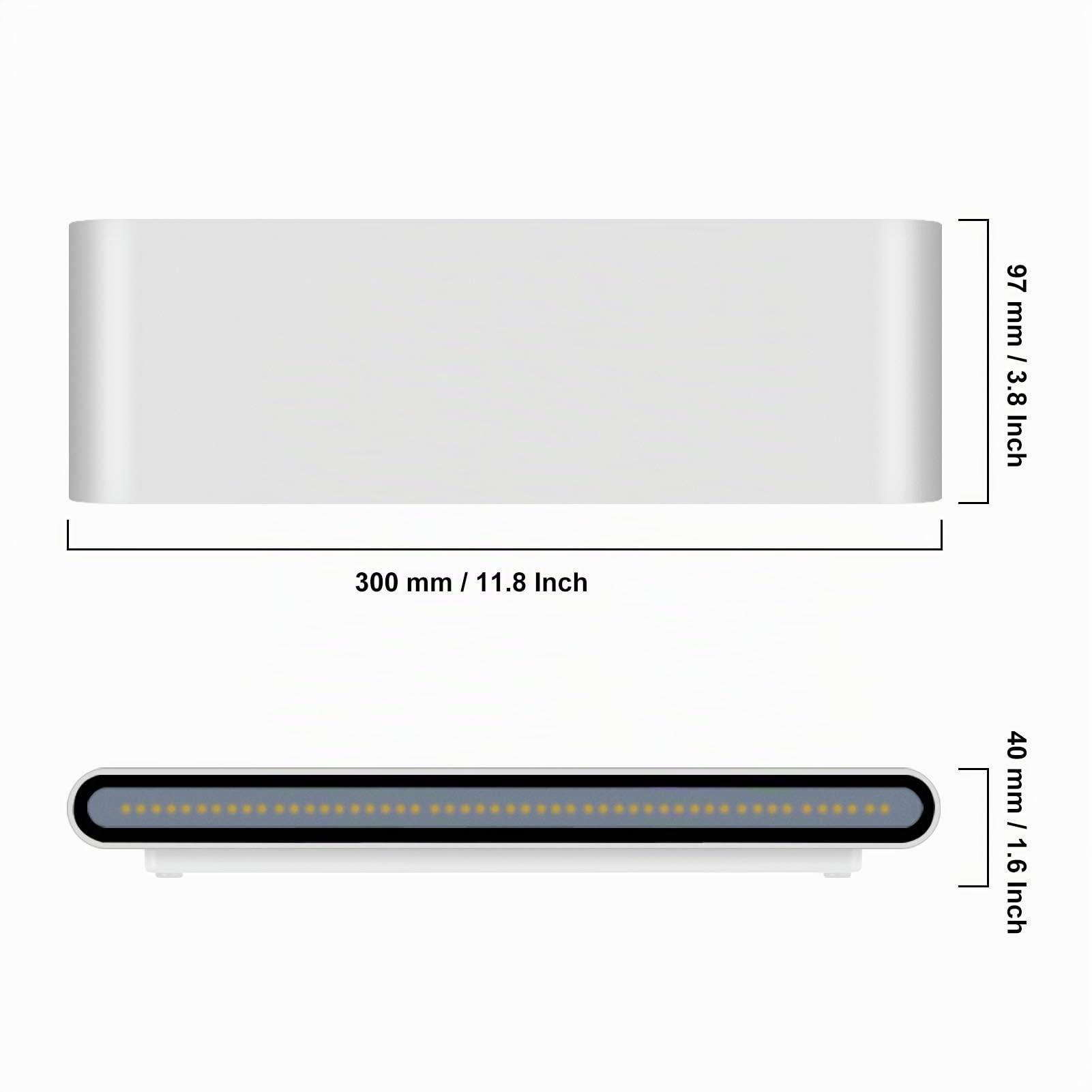 KAWELL 20W Moderno Applique da Parete LED Lampada da Parete Alluminio | Lampada da Muro Interno Esterno, Impermeabile IP65, per Camera da Letto Bagno Soggiorno Scale Portico Corridoio