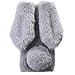 Honghushop Peluche Custodia per Samsung Galaxy A3 2017 TPU Morbido Pelosa Coniglietto con Orecchie e Coda Soffici Villi Pelliccia Peluche Lana Case Bling Diamante Cover - Grigio Chiaro