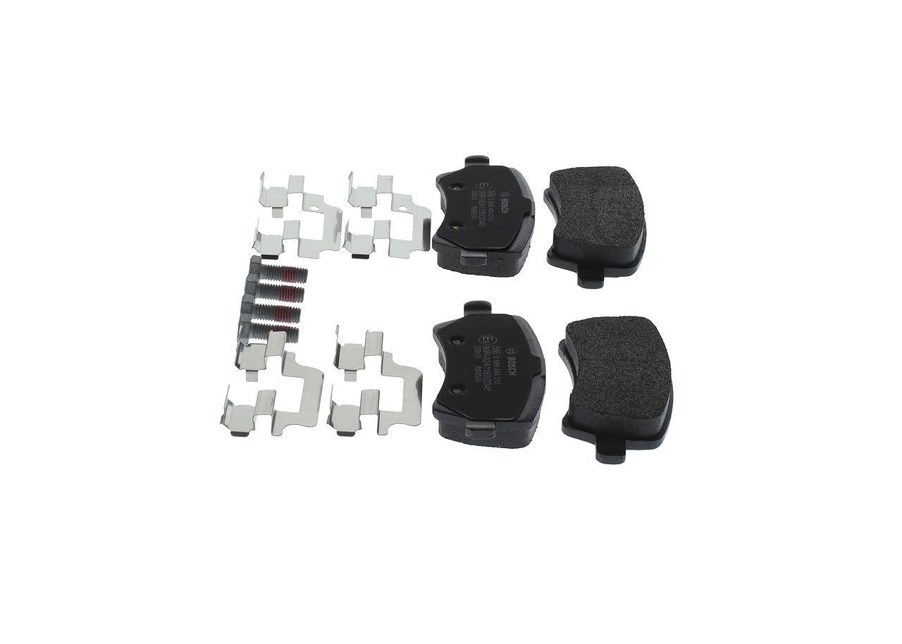 Bosch BP1149 - Pastiglie Freni Auto, Trasero - Calidad Bosch - Reducción de Ruido y Polvo - Certificación ECE-R90 - Sin Cobre - 1 Juego de 4 Pastillas - Con Accesorios