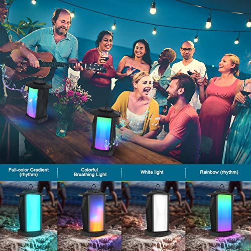 Ortizan Outdoor Bluetooth Speakers, 50W Loud Wireless Waterproof Lantern Speaker, Deep Bass/Hi-Fi/Rgb Lights/Ipx5/40H Play/Eq/Dsp/Power Bank/Usb/Tf/Aux, Up To 100 Speakers Synch For Party Patio Garden #TOP2