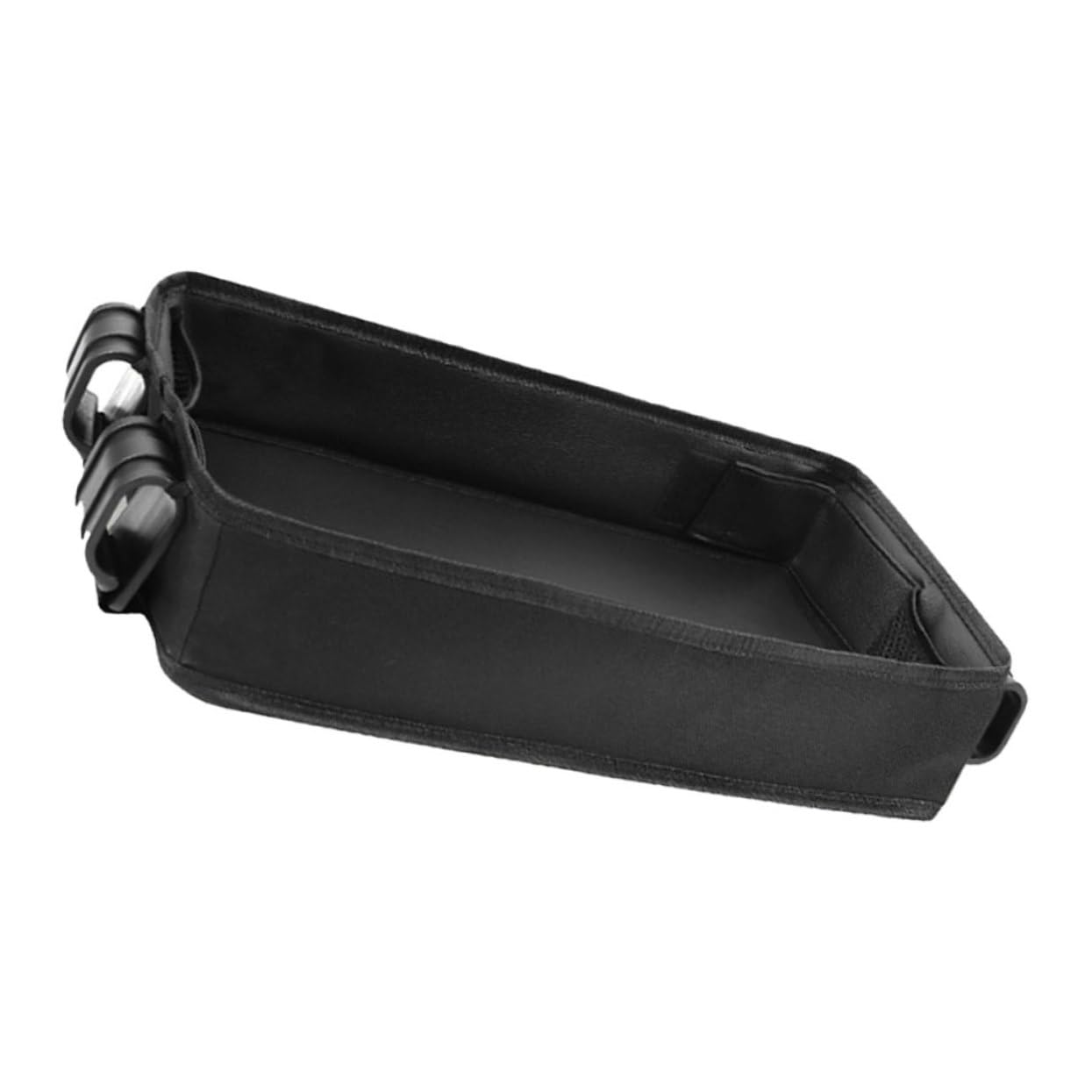 BESTonZON Vassoio per Passeggino Nero in Canvas Portabicchieri e Manico Regolabile, Elevata Stabilità, Organizer Clip-on per Carrozzina e Ragazzo Ragazza