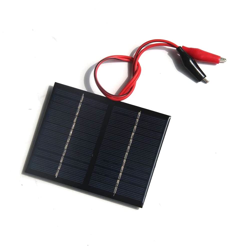 Mini Pannello Solare 1,5W 12V Con Clip A Coccodrillo - Per Ricarica Batterie, Progetti Fai Da Te, Giardino, Campeggio
