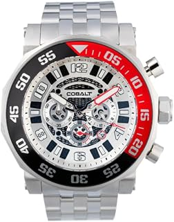 Cobalt Goliath Men’s Chronograph Watch – Bold & Massive Dial Design, Stainless Steel Band, Quartz Movement Sapphire Crystal, 10 ATM Water Resistant
