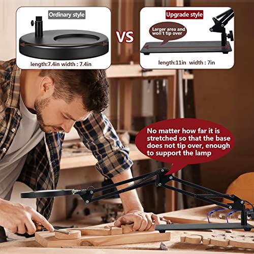 10X Magnifying Glass With Light And Stand, Kirkas 2-In-1 Stepless Dimmable And 3 Color Modes Led Magnifying Lamp, Real Glass Lens Magnifier Desk Lamp & Clamp For Reading, Repair, Hobby, Close Work #TOP4