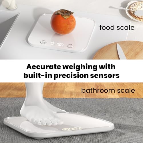 Image of UNIWEIGH Kitchen and Bathroom Scale Bundle-Digital Food Scale 11lb