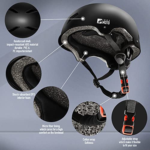 image for INNAMOTO Certified Bike Skateboard Helmet - 2 Thickness Removable Line