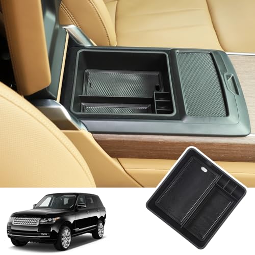 Bekantogy Car Armrest Storage Box Tray Compatible with Land Rover Range Rover Sport/Vogue 2023+ Center Console Organizer Tray Armrest Box Non-Slip Storage Box (with no Refrigerator)