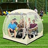 All Weather Sport Tent - Instant Pop Up Bubble Tent with Ventilation Ports and Removable Top Cover - Clear Weather Proof Pod Sun Shelter for Outdoor Activities, 5-6 Person ‎Beige