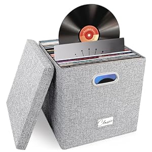 Woodoulogy Schallplatten Aufbewahrungskiste für 50+ LPs