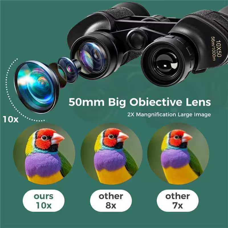 Binoculares 10x50 HD BAK4 FMC Waterproof Fogproof miniatura 5