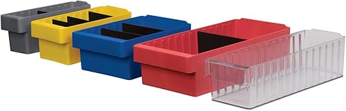 Miniatura 2 de Akro-Mils 31168 AkroDrawer - Contenedor de almacenamiento de plástico apilable (17-58 pulgadas x 5-916 pulgadas x 4-58 pulgadas), azul (paquete de 6)