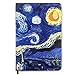 Czemo Cuaderno A5 Libretas Bonitos Bloc de Notas Van Gogh Cuaderno artístico de bolsillo con tapa dura Diario de Viaje con Páginas Rayadas (La Noche Estrellada)
