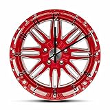 Diámetro: 30cm Rueda de Coche roja Reloj de Pared mecánico Diseño Moderno Garaje Neumático de Coche Reloj de Pared Decorativo Reparación de automóviles Tienda de neumáticos de Arte Relojes-Frameless_Simple_Design
