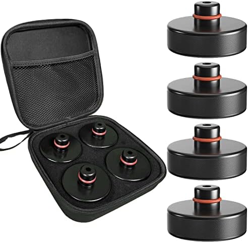 BANGTING Nakładka gumowa na podnośnik samochodowy do modelu 3 / model S/model X, 4 sztuki z walizką do przechowywania, akcesoria Tesla, Jack Point Pad stabilny adapter gumowy Protector