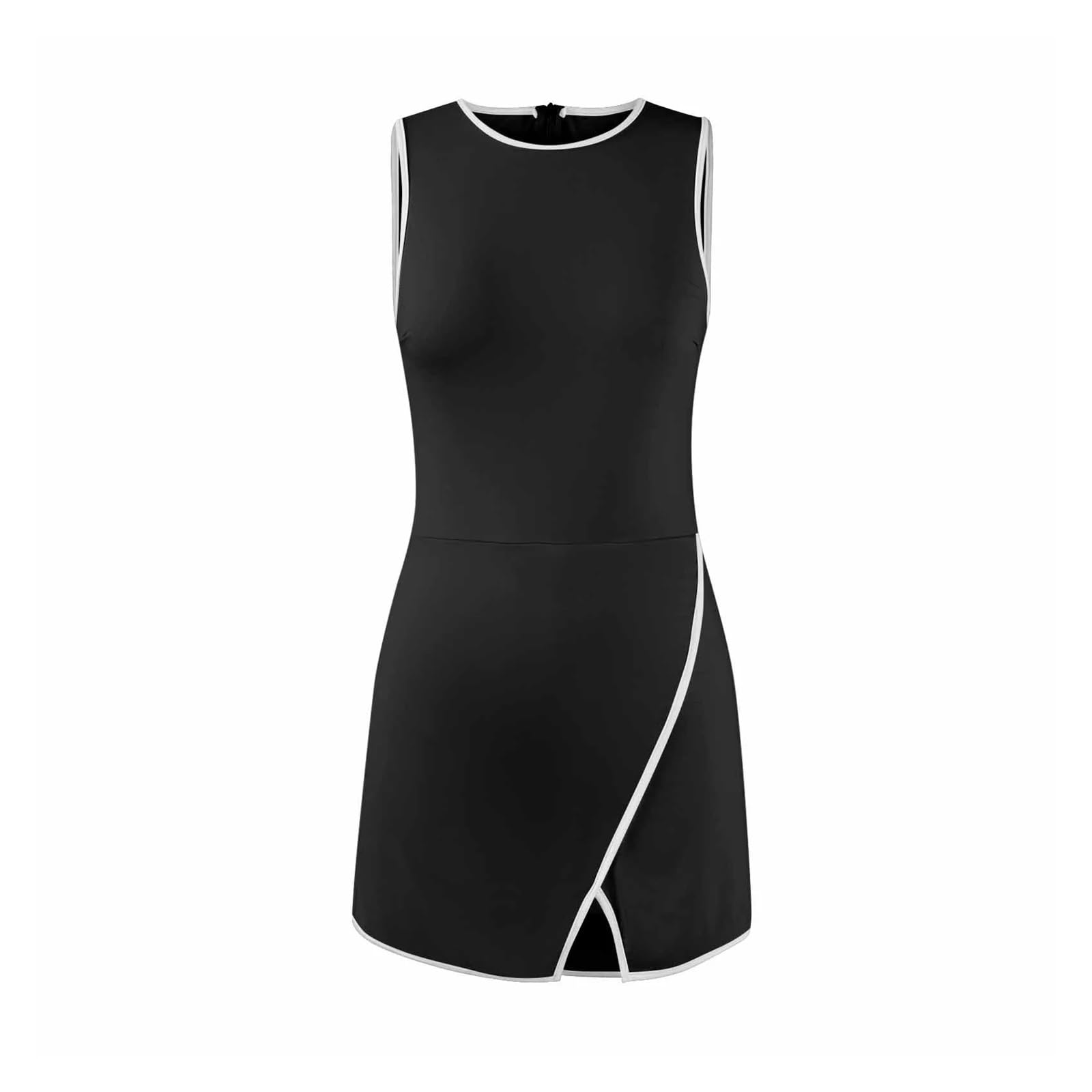Ropa Padel Mujer Vestido de Tenis for Mujer, Vestido de Entrenamiento de Verano, Vestido Deportivo sin Mangas, Pantalones Cortos incorporados(Pink,M)