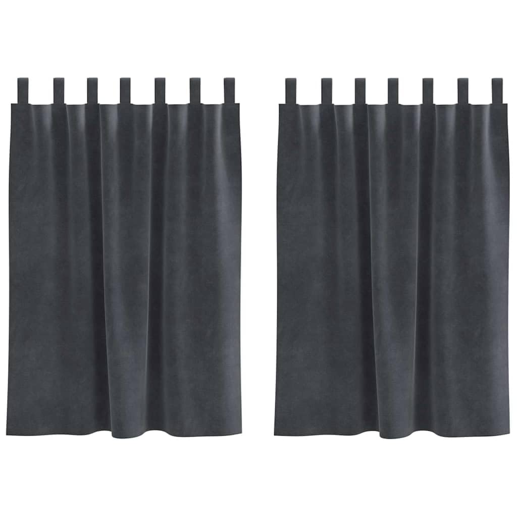Zasłony zaciemniające, zestaw 2 sztuk, jasnoszare, 140 x 140 cm, aksamitne, nieprzejrzyste, termoizolacyjne do sypialni i salonu, z pętelkami z materiału, miękkie i trwałe
