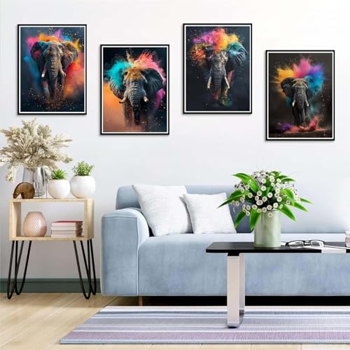 Peinture Diamant Éléphants 5D pour Décorer Votre Salon avec Élégance