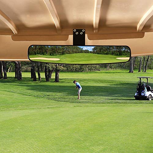 10L0L Universal Adjustable Golf Cart Panoramic Rear View Mirror, Rotatable 270 Rotation 16.5"Wide Angle Full Rearview Golf Cart Mirror For Ez Go, Club Car, Yamaha #TOP1