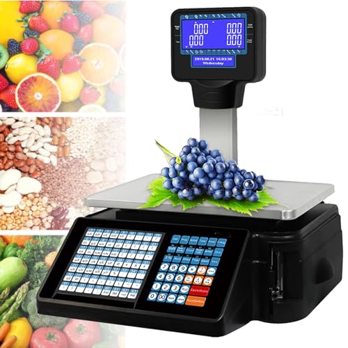 Báscula Comercial Digital con Impresora LCD miniatura 1