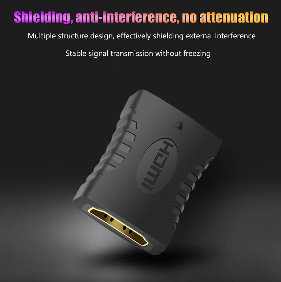 HDMI Coupler, HDMI Female to Female Adapter,HDMI Adapter Connector with 4K Ultra HD UHD 3D Full HD 1080p HDR