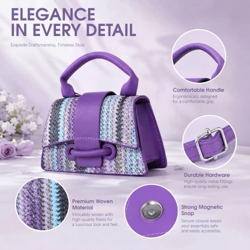 Image of Ayliss Micro Mini Crossbody Handbag Women's Purse Clutch Cute Mini Trendy Bag Top Handle PU Leather Shoulder Bag