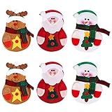 navidad cocina Con lindos y divertidos Papá Noel, muñeco de nieve y el diseño de patrones de alces, está diseñado para celebrar tenedor, cuchillo y cuchara, así como ornamento creativo para la Navidad.