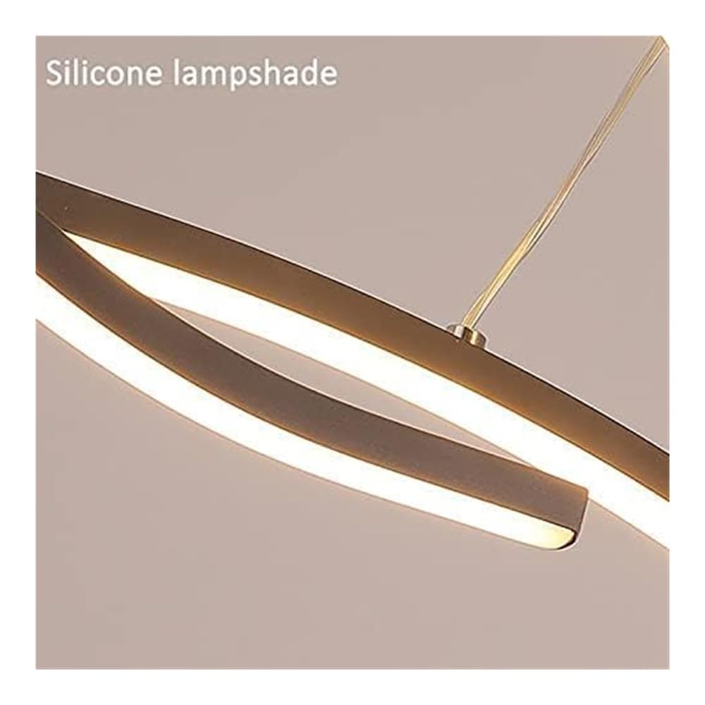 Moderna lampada a sospensione a LED dimmerabile da 45 W - Lampada a sospensione a soffitto ondulato a strisce lunghe in oro nero - Lampadario lineare per sala da pranzo remoto sopra il tavolo -