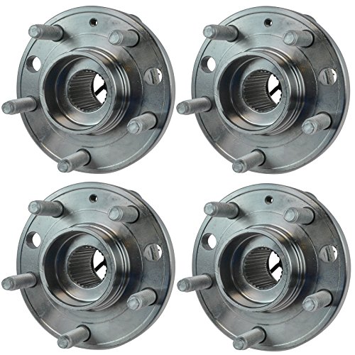 Image of TRQ Front and Rear Wheel Bearing and Hub Assembly Set 4 Piece Compatible with 2006-2009 Pontiac Solstice 4 Wheel ABS 2007-2010 Saturn Sky