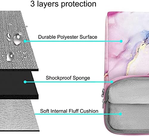 MOSISO Laptop Shoulder Bag Compatible with MacBook Air/Pro,13-13.3 inch Notebook,Compatible with MacBook Pro 14 inch 2023-2021 A2779 M2 A2442 M1, Polyester Briefcase Sleeve with Belt Marble MO-MBH216