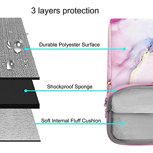Mosiso Laptop Shoulder Bag Compatible With Macbook Pro 16 Inch 2023-2019 M2 A2780 M1 A2485 Pro/Max A2141/Pro Retina 15 A1398,15-15.6 Inch Notebook,Polyester Briefcase Sleeve With Belt Marble Mo-Mbh216 #TOP2