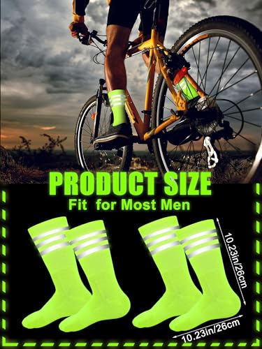 4 Pairs Glow in Dark Socks Cycling High Reflective Running Socks Night Safety Hosiery Compression Athletic2