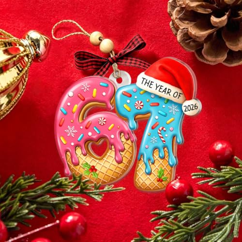 Image of 67 Ornament,6 7 Christmas Ornaments 2026, Funny Christmas Ornament