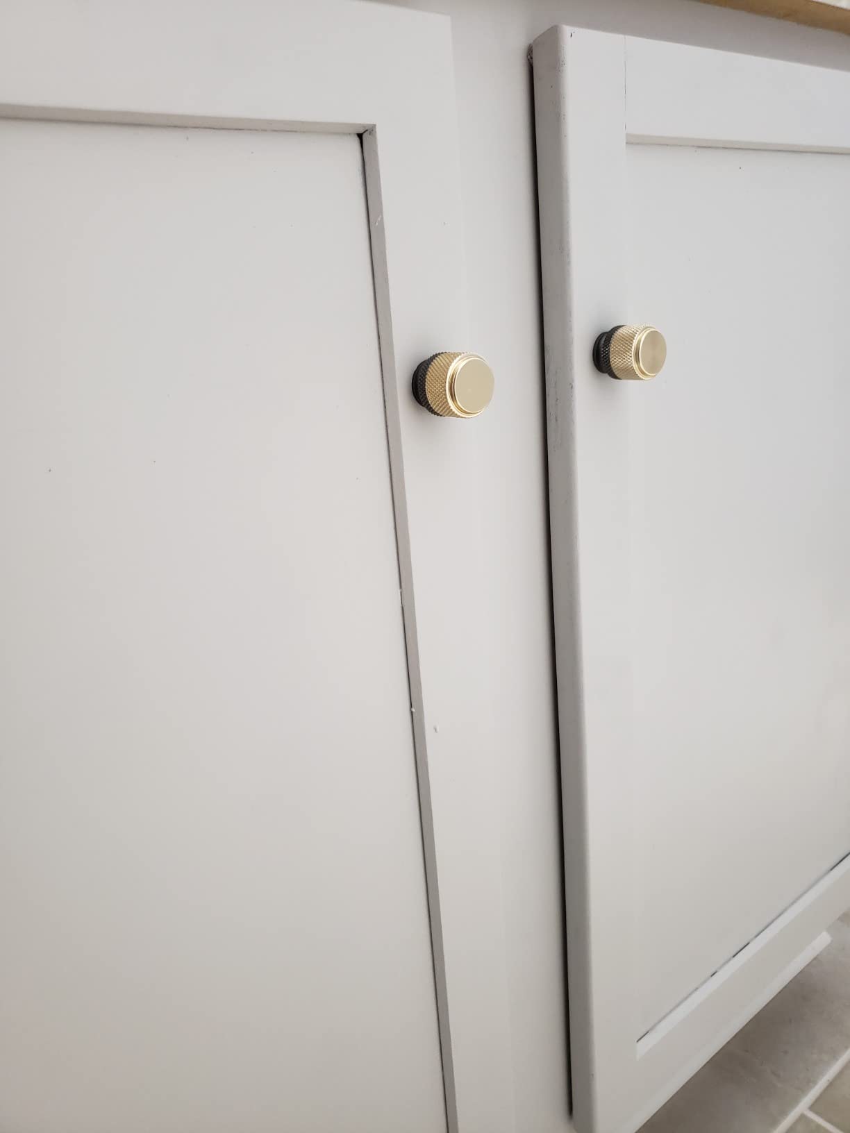 Gałka radełkowana w kolorze złotym i szarym do gałki do szuflady, aluminiowej gałki 6226 (1 cal, zestaw 12 sztuk, złote i szare)
