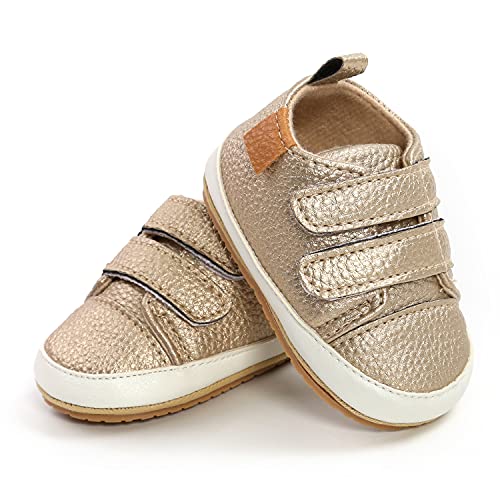 Image of Baby Boys Girls Shoes Non-Slip Rubber Sole High-Top PU Leather Sneakers Infant First Walking Shoes Toddler Crib Shoes Newborn Loafers Flats.