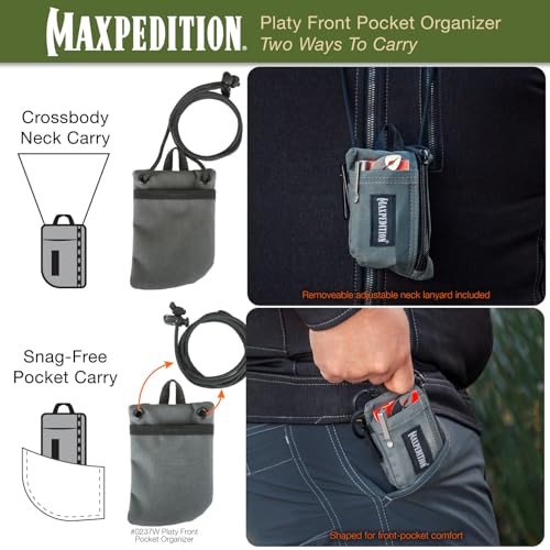 Image of MAXPEDITION Platy Pocket Organizer, Durable EDC Tool Pouch for Men, Neck Wallet with Paracord Lanyard, Holds Flashlight, Multitool, Pen, Notebook