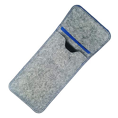Couverture de protection housse coque gris clair bord bleu Pixel 7a en feutre - 4