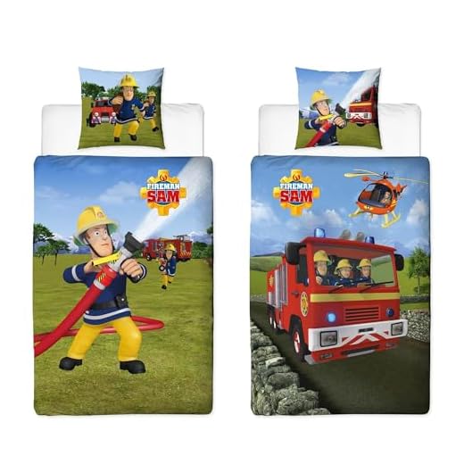 Character World Feuerwehrmann Sam Wende Bettwäsche Set 100x135cm 60x40cm 100% Baumwolle Linon Reißverschluss 2 Motive 8 Familando Wende Bettwäsche-Set Feuerwehrmann Sam · Kinderbettwäsche 135x200 80x80 cm aus 100% Baumwolle · Linon 2 Motive auf Einer Bettwäsche
